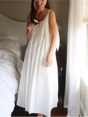 Nap loungewear Relaxed Maxi Dress Open back One size fits all. Color blue gray.